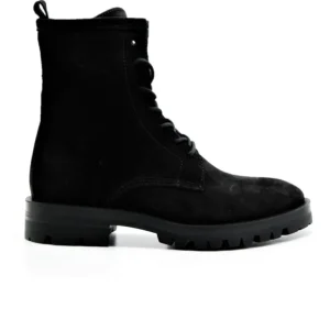 ALPE 2047 11 05 Negro Botín plana cordones mujer