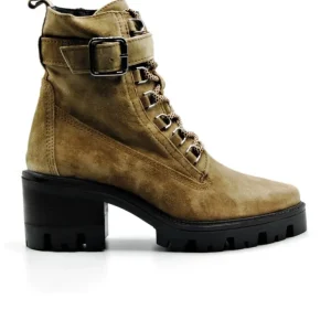 ALPE 2036 11 30 Verde Media bota cordones tacón ancho mujer