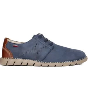 CALLAGHAN VIZ 43200 Azul y beige marrón. Zapato cordón elástico