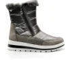 CAPRICE 26425-27 Negro y Plata Bota cremallera plana mujer