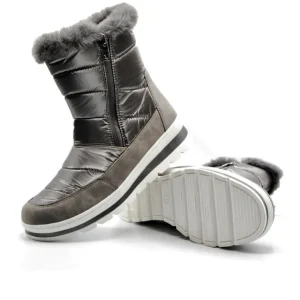 CAPRICE 26425-27 Negro y Plata Bota cremallera plana mujer