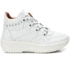 CARMELA 68205 blanco y negro Bota deportiva plataforma cordones mujer