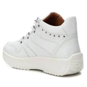 CARMELA 68205 blanco y negro Bota deportiva plataforma cordones mujer