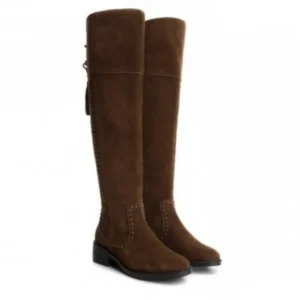 CARMELA 66364 MARRON BOTA ALTA ANTE BORLAS TRASERA
