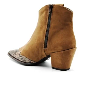 DANIELA X VEGA BOTIN WESTERN 1707 NEGRO Y MARRON