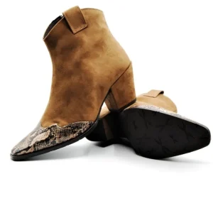 DANIELA X VEGA BOTIN WESTERN 1707 NEGRO Y MARRON