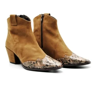 DANIELA X VEGA BOTIN WESTERN 1707 NEGRO Y MARRON