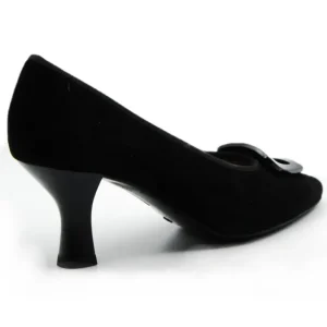 DUIT 6301 Ante negro Salón adorno tacón mujer
