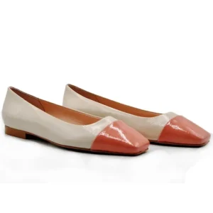 DUIT 5100 Beige y rosa Francesita vestir charol plana