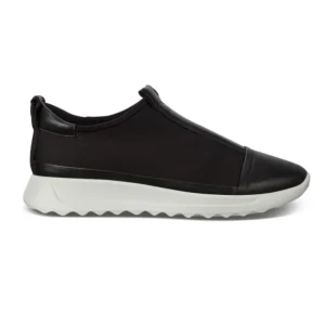 ECCO 29213 NEGRO Y GRANATE LICRA PUNTERA PIEL CASUAL