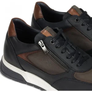 FLICHOS Louis F1603 Azul y verde Deportivo casual cremallera hombre