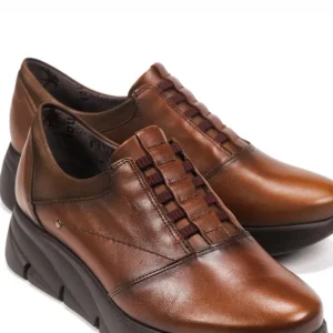 FLUCHOS Bona F1357 Negro y marrón Zapato elásticos plataforma mujer