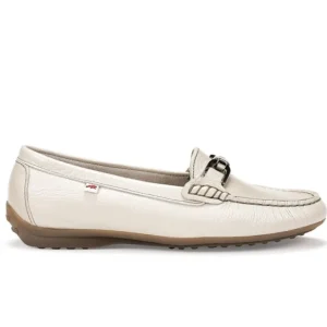 FLUCHOS Bruni F0804 Taupe y azul Mocasín adorno metal mujer