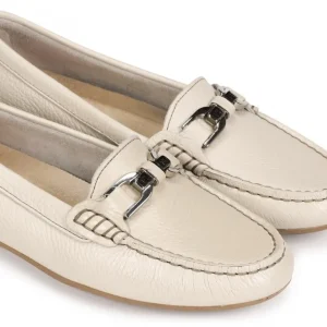 FLUCHOS Bruni F0804 Taupe y azul Mocasín adorno metal mujer