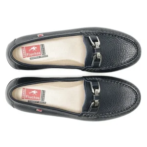 FLUCHOS Bruni F0804 Taupe y azul Mocasín adorno metal mujer