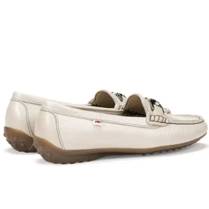 FLUCHOS Bruni F0804 Taupe y azul Mocasín adorno metal mujer