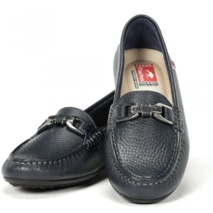 FLUCHOS Bruni F0804 Taupe y azul Mocasín adorno metal mujer