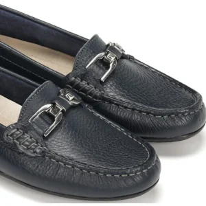 FLUCHOS Bruni F0804 Taupe y azul Mocasín adorno metal mujer