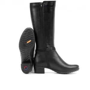 FLUCHOS Charis F0938 Negro. Bota lisa medio tacón mujer Hombre