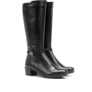 FLUCHOS Charis F0938 Negro. Bota lisa medio tacón mujer Hombre