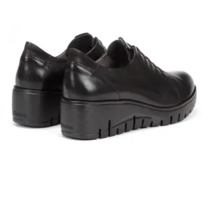 FLUCHOS Manny F0698 Negro y Burdeos. Zapato elásticos mujer