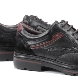 FLUCHOS Murray F1045 Negro y marrón. Zapatos sport cordones Hombre