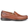 FLUCHOS Orion 8682 marino y cuero. Mocasín liso piel Hombre