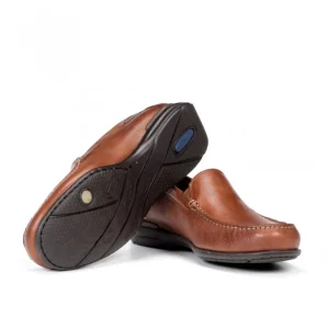 FLUCHOS Orion 8682 marino y cuero. Mocasín liso piel Hombre