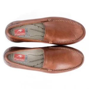 FLUCHOS Orion 8682 marino y cuero. Mocasín liso piel Hombre