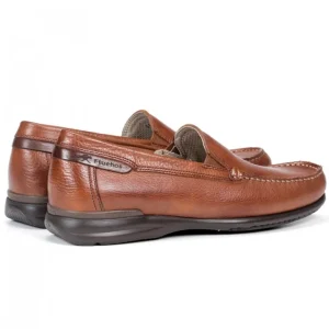 FLUCHOS Orion 8682 marino y cuero. Mocasín liso piel Hombre