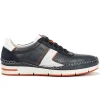 FLUCHOS Yannic F1443 Azul y cuero Deportico casual elásticos Hombre