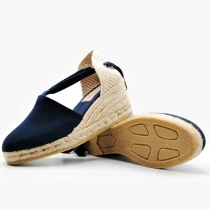 GAIMO Alpargatas VALENCIA Azul, negro y crema. Yute cinta - Tienda Online -