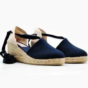 GAIMO Alpargatas VALENCIA Azul, negro y crema. Yute cinta - Tienda Online -