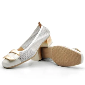 HISPANITAS HV232833 Blanco y cuero Salón adorno mujer