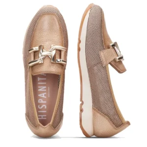 HISPANITAS Kaira Blanco y Camel HV232809 Mocasín adorno mujer