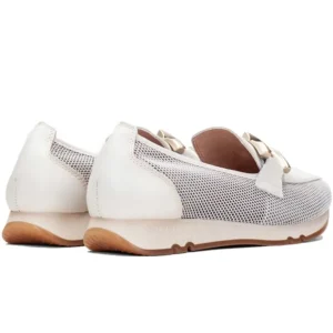 HISPANITAS Kaira Blanco y Camel HV232809 Mocasín adorno mujer