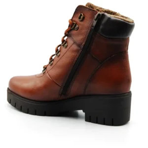 KAOLA 9532 Cuero Botín cordones y cremallera mujer