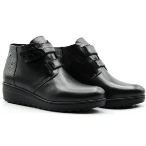 KAOLA 5071 Negro Botín corto velcro cuña mujer