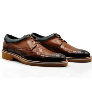 KEEP HONEST 0135 Cuero y azul Casual cordones hombre
