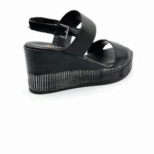 LA REPO 51400 E9 BEIS Y NEGRO SANDALIA CUÑA CASUAL