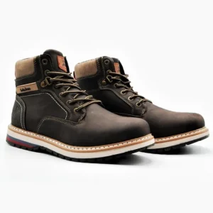 LOIS 64001 Negro y marrón. Bota hombre invierno