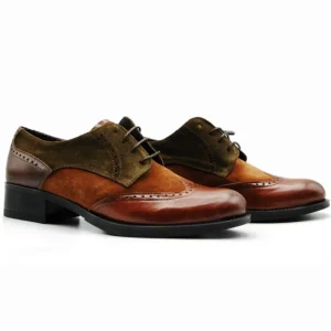 LUIS GONZALO 4743M Marrón y negro. Zapato cordones pala vega mujer