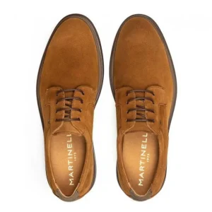 MARTINELLI Duomo 1562-2648X Azul y cuero Zapato cordones ante liso hombre