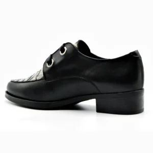 NATURE 4348 Negro con cebra. Zapatos cordones mujer - Tienda Online -