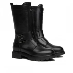 NERO GIARDINI 17653D Negro Media bota plana mujer