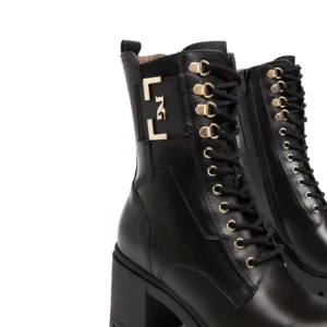 NERO GIARDINI I205861D Negro Botin tipo militar tacon ancho mujer