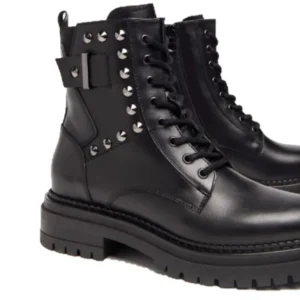 NEROGIARDINI 205895D Negro Bota tipo militar tachas cordones mujer