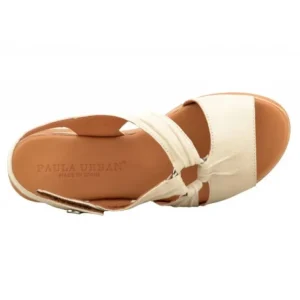PAULA URBAN 24-571 Blanco y Piedra Sandalia media cuña mujer
