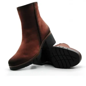 PAULA URBAN 11-1143 Negro y Granate Botín liso medio tacón mujer