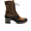 PAULA URBAN 8-1023 Negro y marrón. Media bota cordones mujer